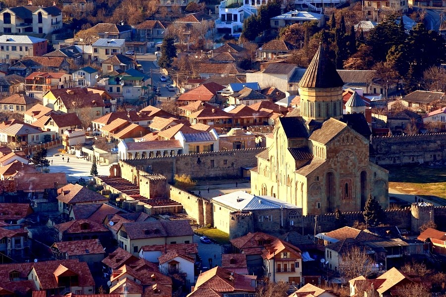 Orthodoxe Gläubige in Georgien feiern Svetitskhovloba